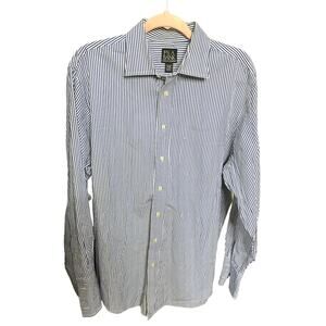 Jos A Bank Executive collection tailored fit 17-35 blue white stripe